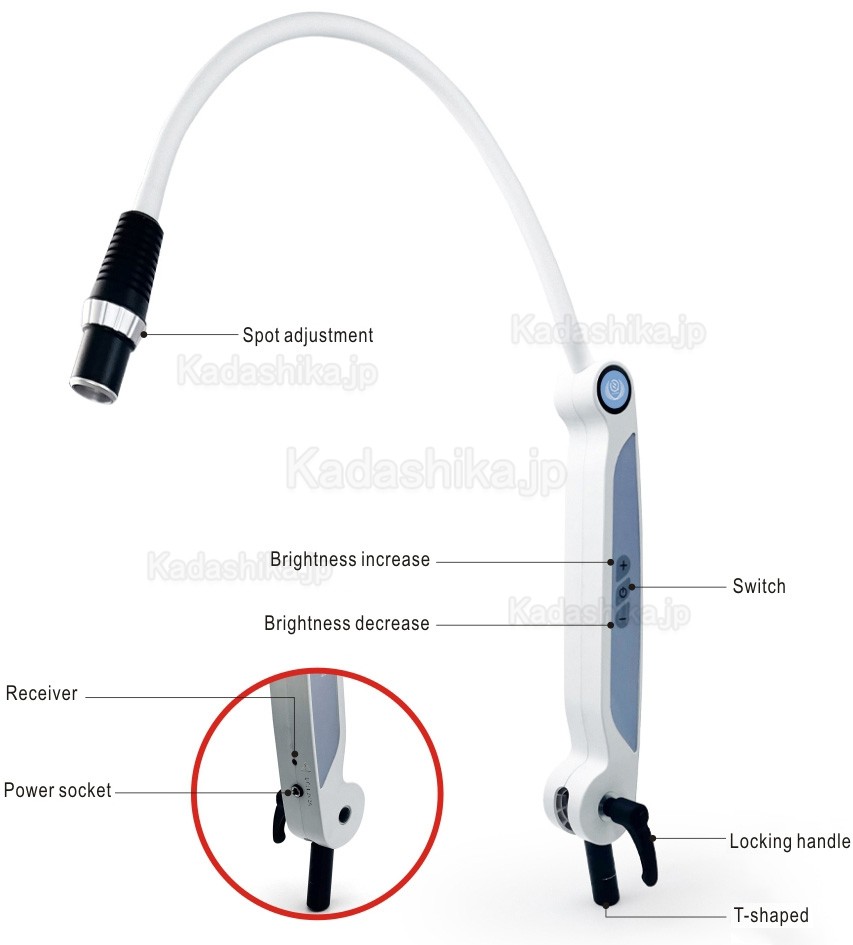 KWS KD-2005W-4 LED歯科検査ライト、リモコン付き調整可能手術灯